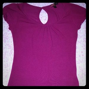 Forever 21 sweetheart knit top fuchsia size small